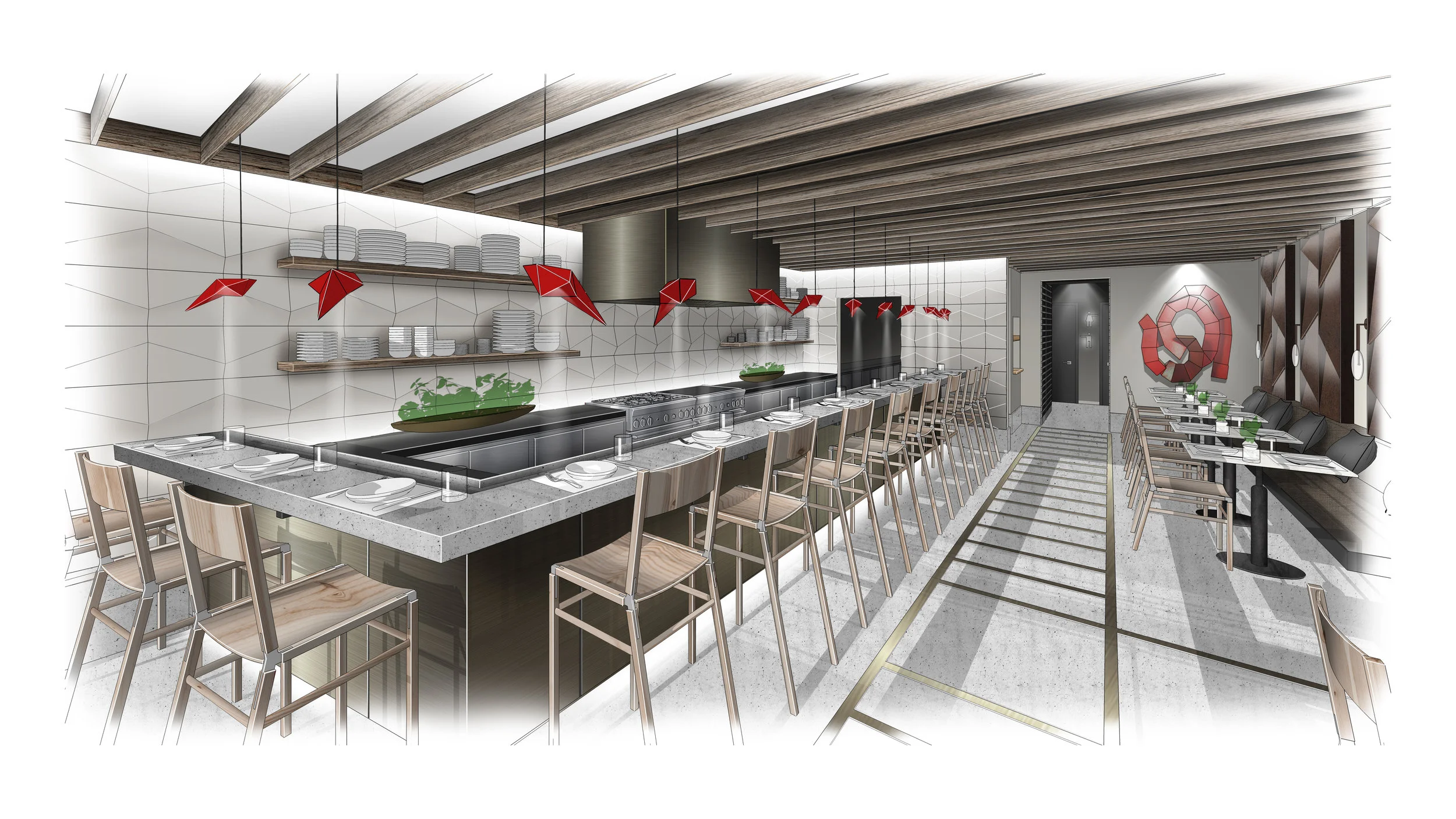 Japanese Restaurant — Anthony Nguyen | Architectural Illustrator